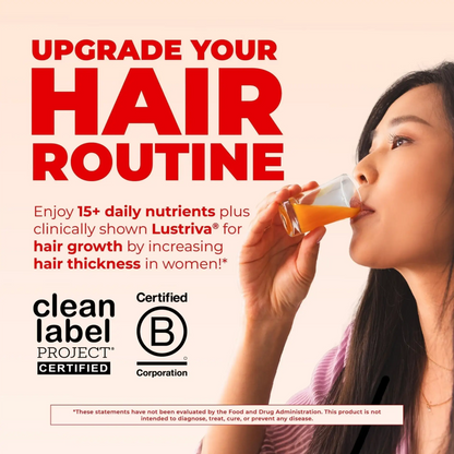 MaryRuth's Liquid Multivitamin + Hair Growth | Biotin 10000mcg | Clinically Tested for Thicker Hair & Wrinkles | Lustriva Hair Supplement | Skin & Hair Care for Women | 30 FL Oz