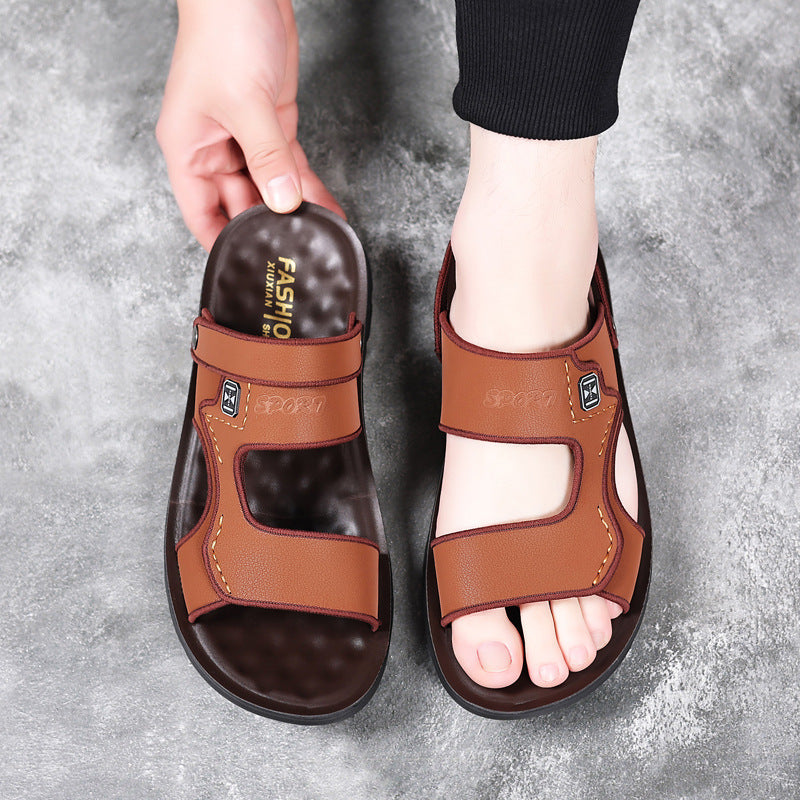 Genuine leather outdoor men's sandals