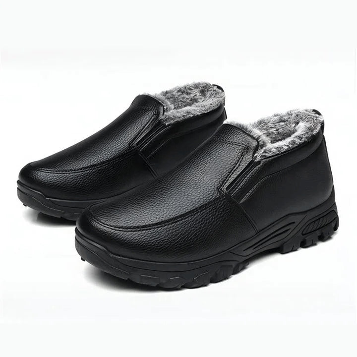 Cowhide Waterproof Fleece Snow Boots