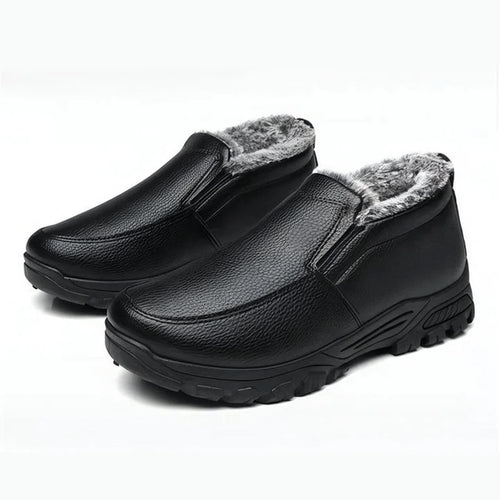 Cowhide Waterproof Fleece Snow Boots