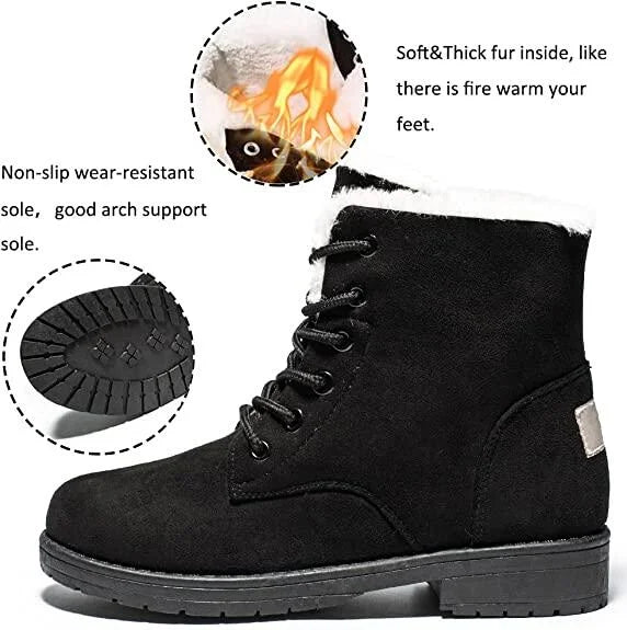 Women Warm Fur Lined Ankle Boots