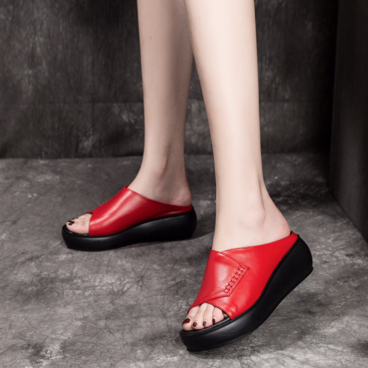 Women‘s Comfortable Cowhide Leather Sandals